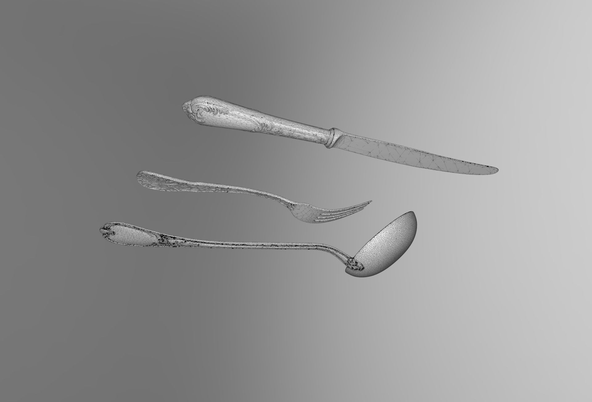 fork knife ladle 3D model_5