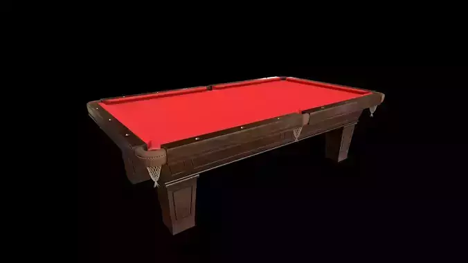 Billiard - Pool table and cue stand Low-poly 3D model