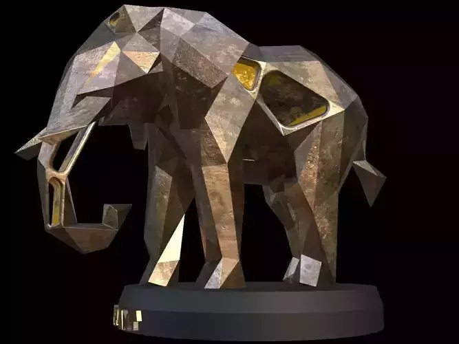 Steampunk Elephant Low-poly 3D model