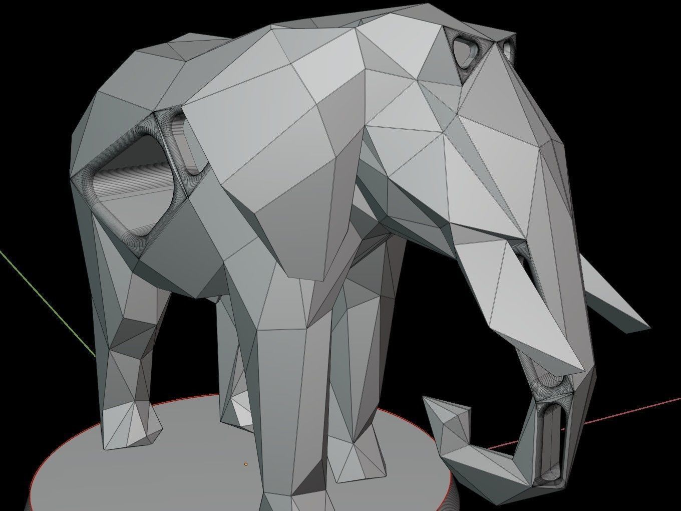 Steampunk Elephant Low-poly 3D model_11