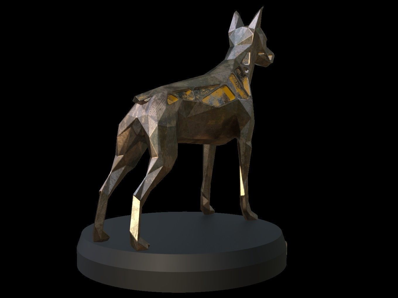 Steampunk Doberman Pinscher  Low-poly 3D model_4