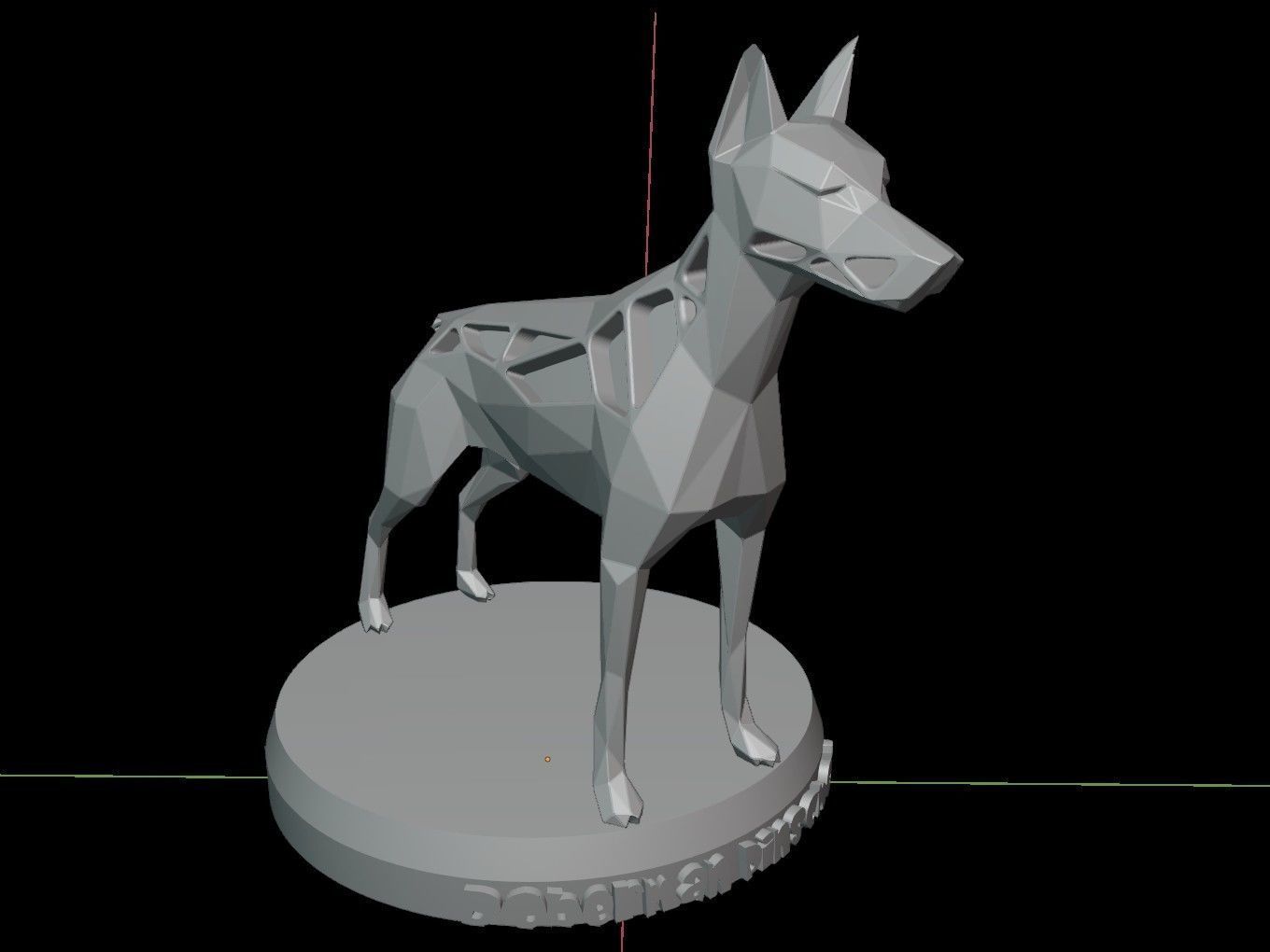 Steampunk Doberman Pinscher  Low-poly 3D model_9