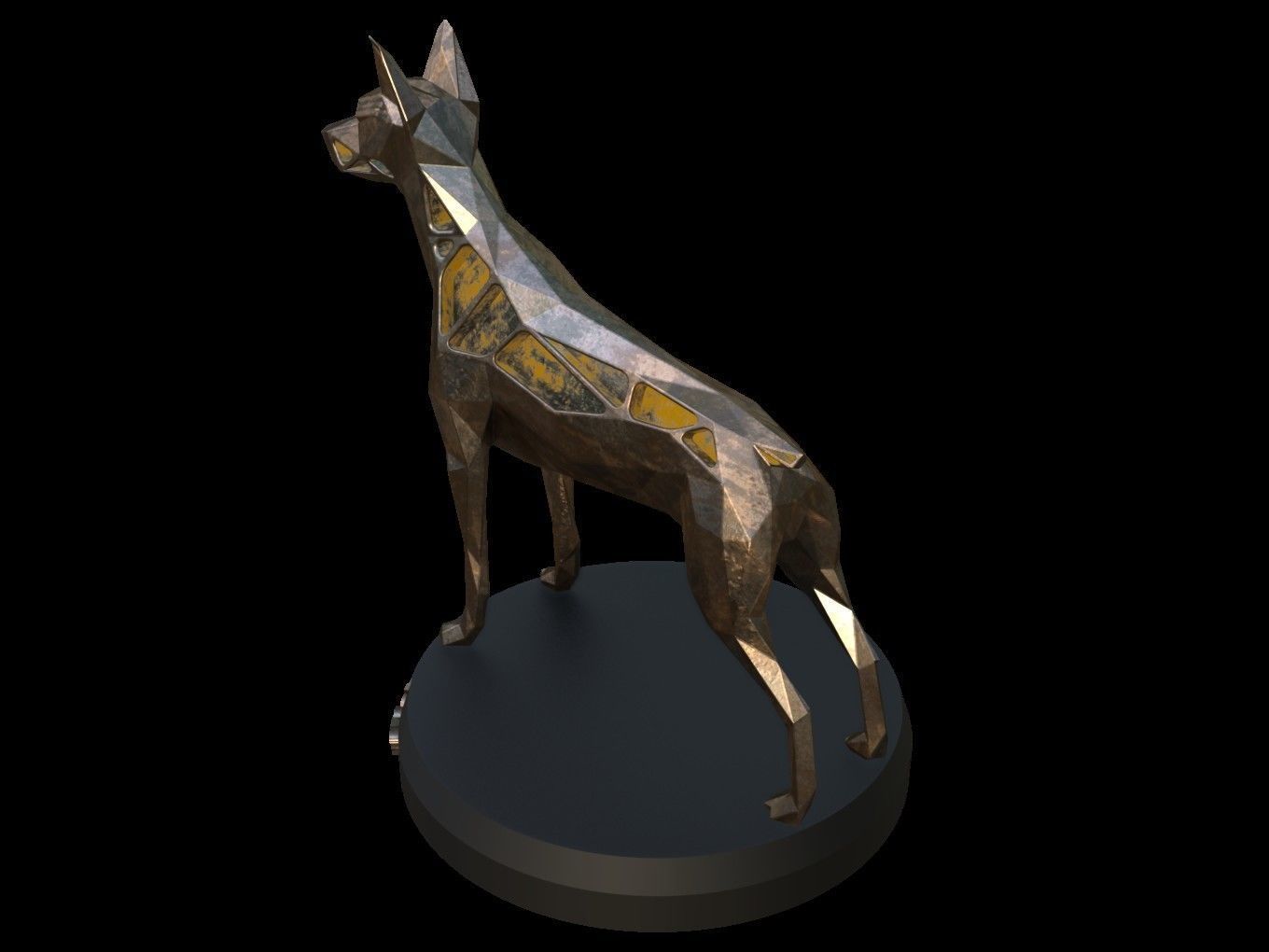 Steampunk Doberman Pinscher  Low-poly 3D model_3
