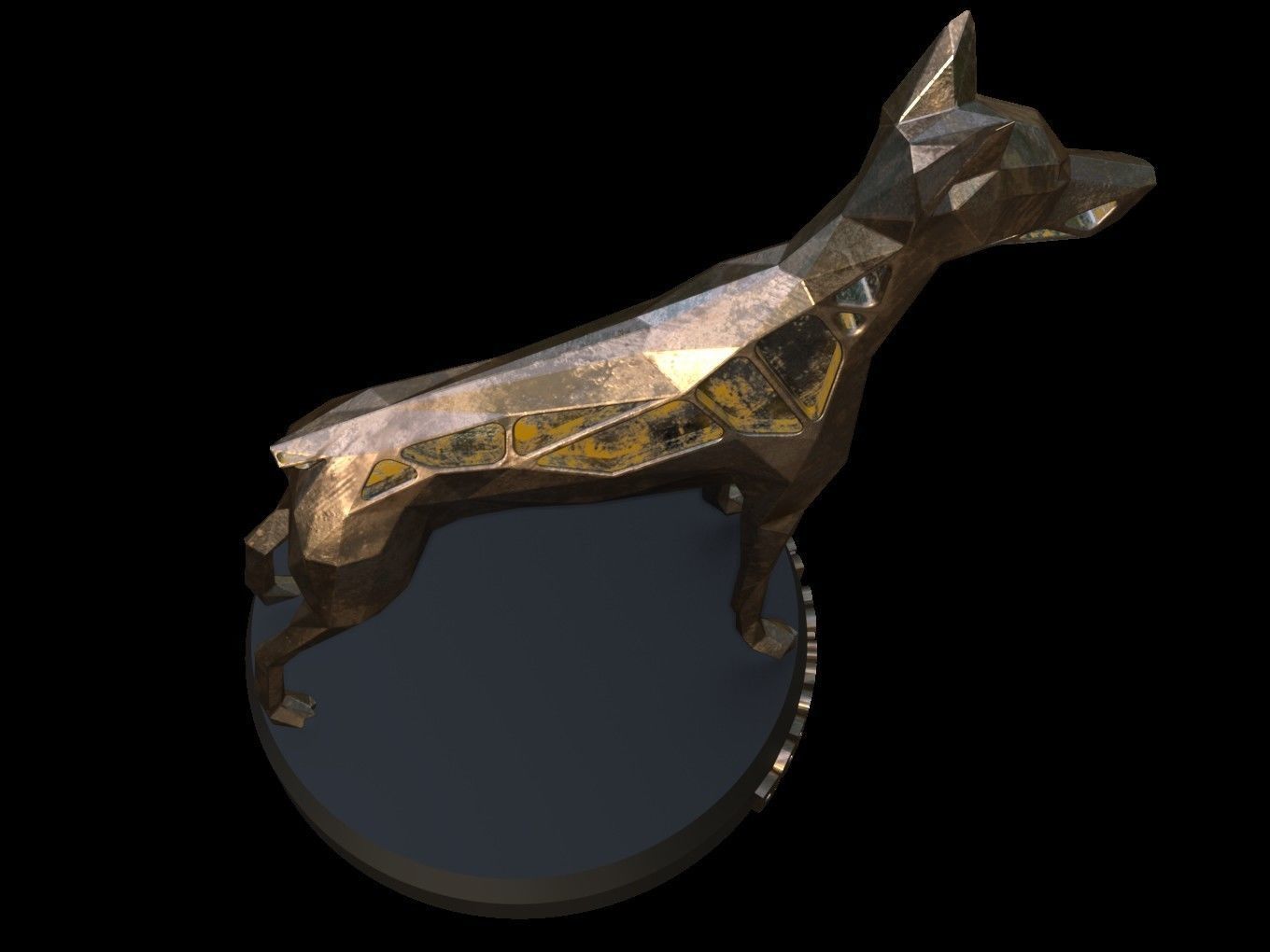 Steampunk Doberman Pinscher  Low-poly 3D model_5