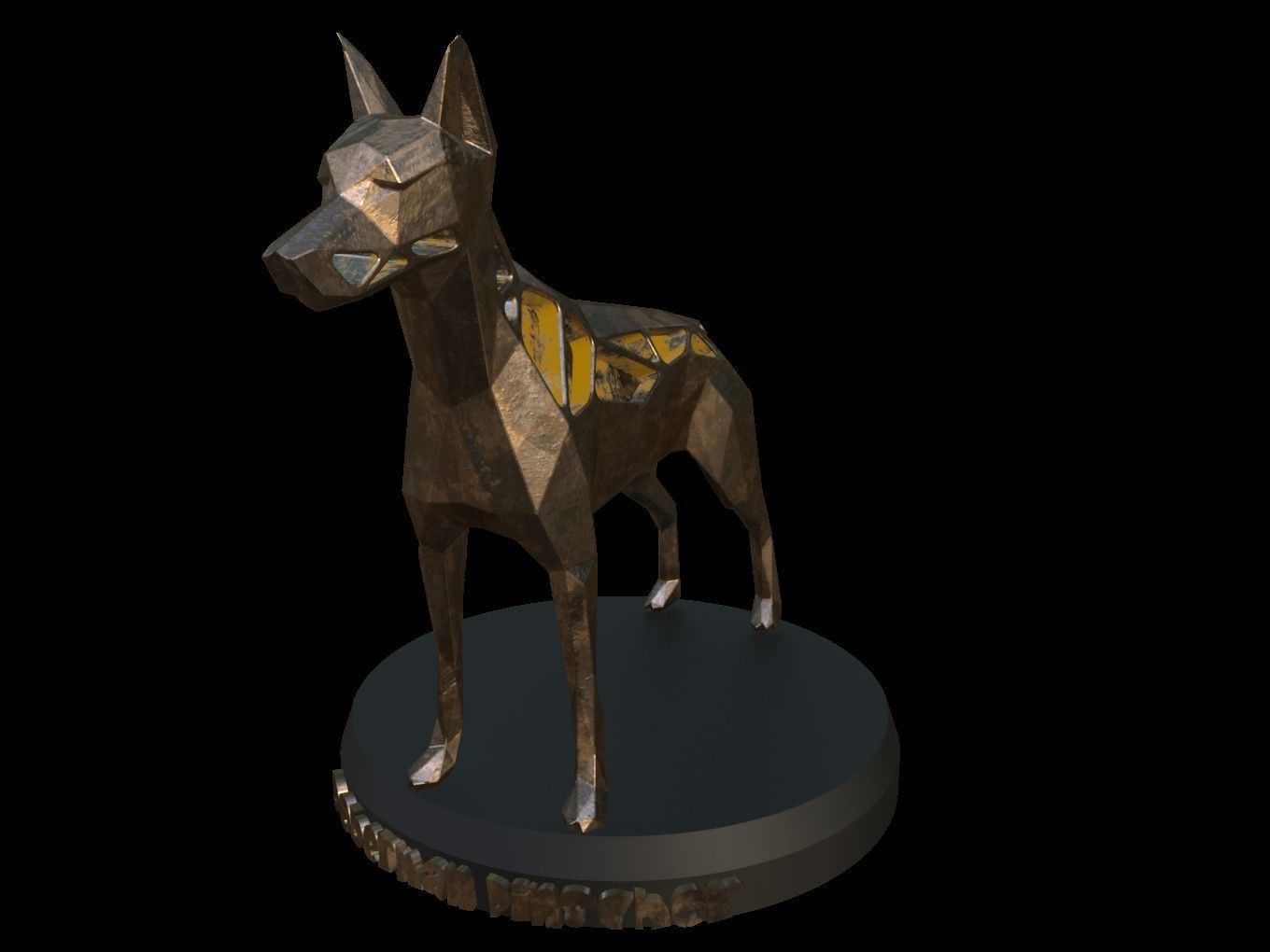 Steampunk Doberman Pinscher  Low-poly 3D model_7