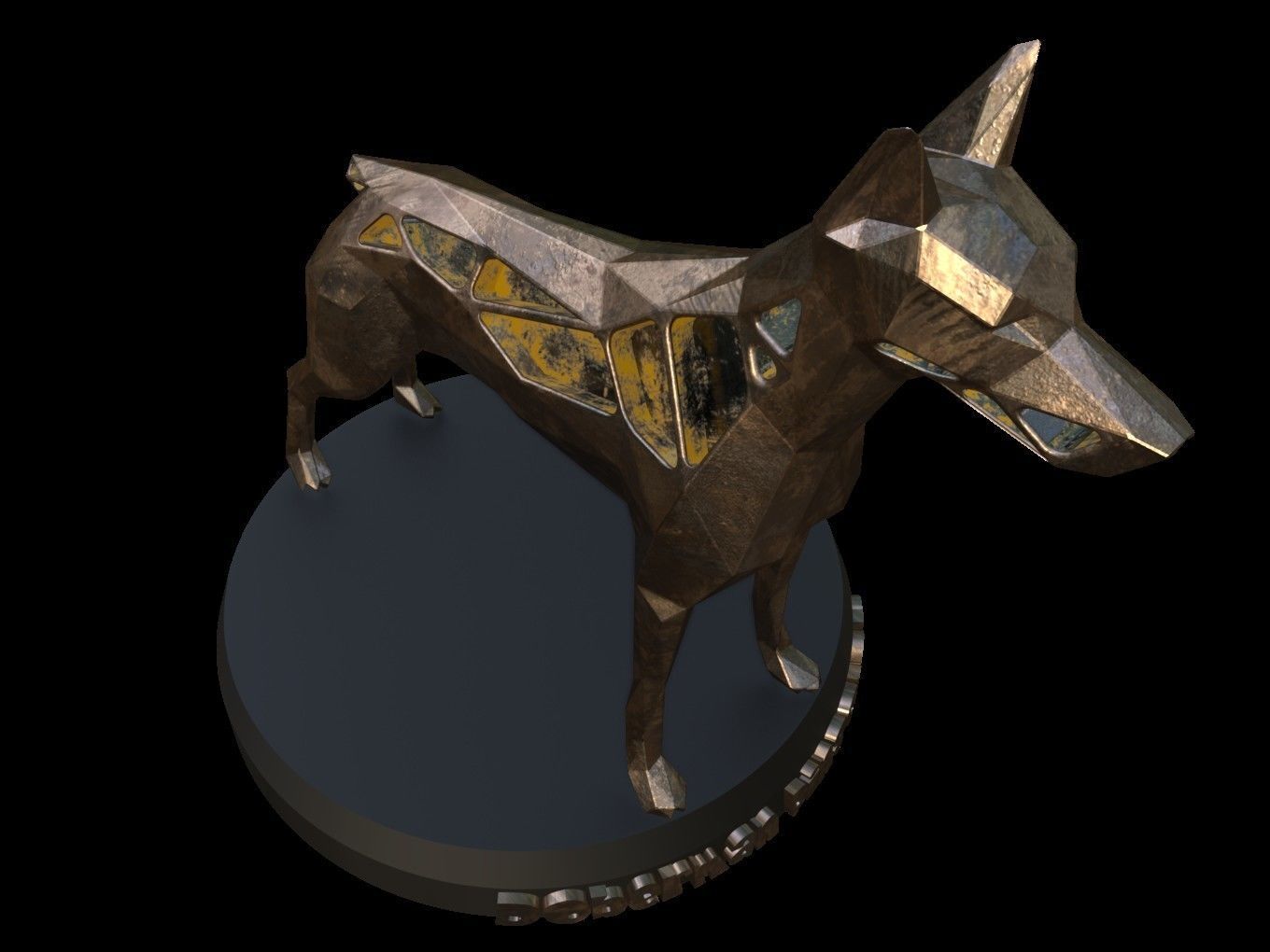 Steampunk Doberman Pinscher  Low-poly 3D model_6