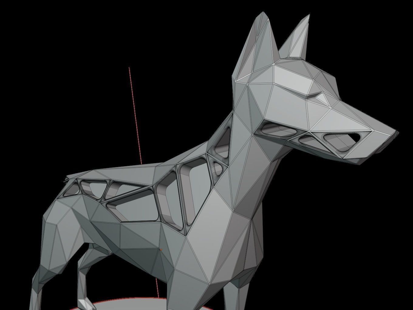 Steampunk Doberman Pinscher  Low-poly 3D model_10