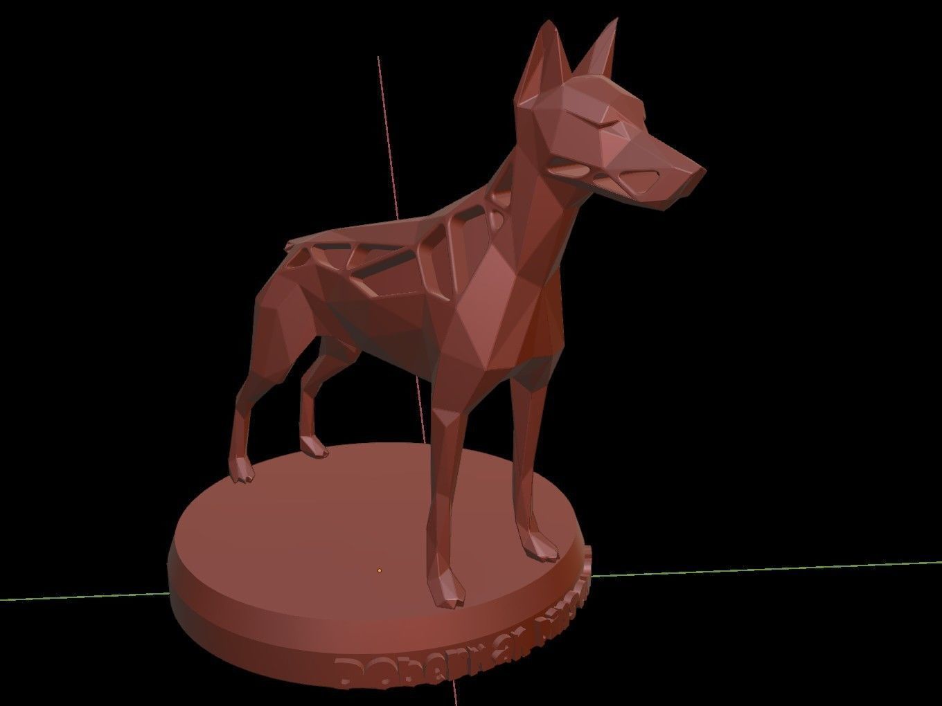 Steampunk Doberman Pinscher  Low-poly 3D model_12