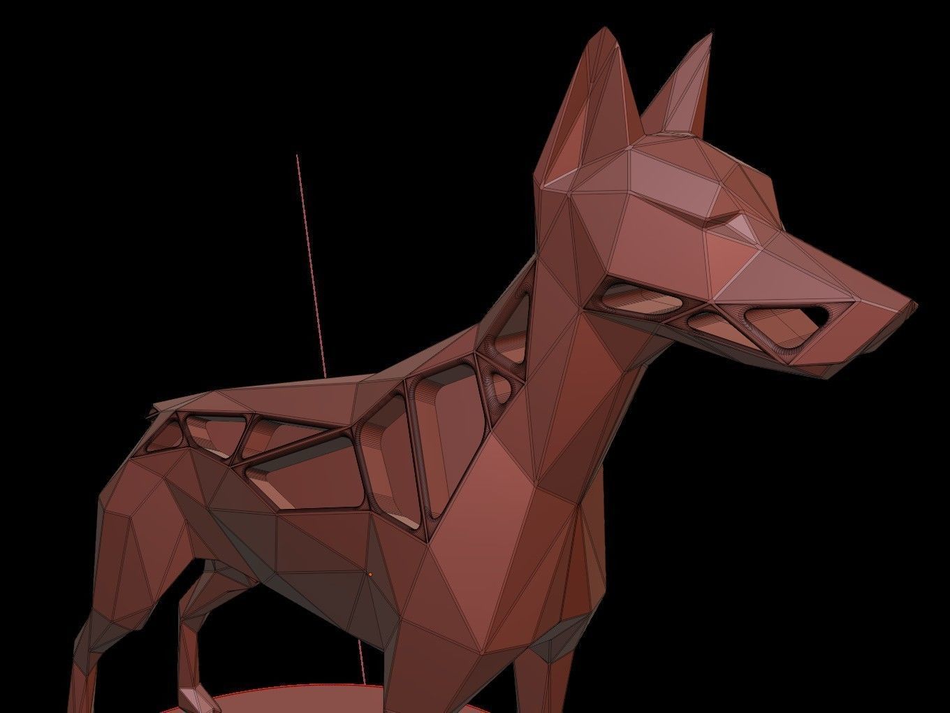 Steampunk Doberman Pinscher  Low-poly 3D model_11