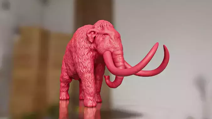Cute but Realistic Woolly Mammoth Toy Model