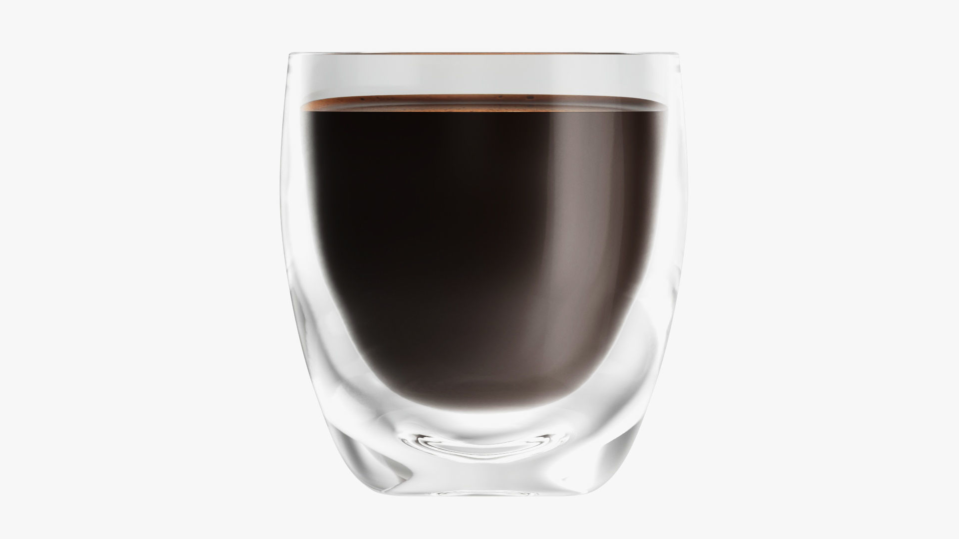 Transparent glass coffee mug without handle 01 3D model_2