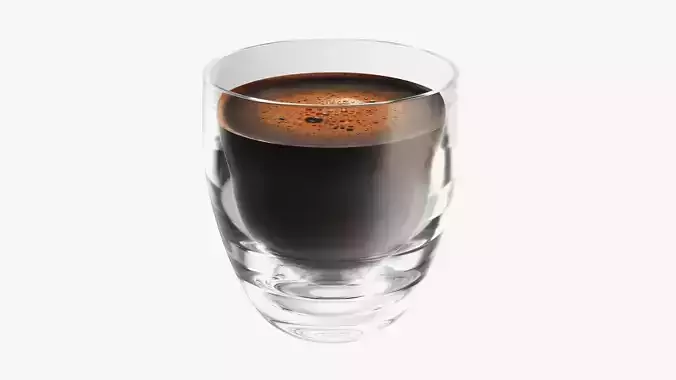Transparent glass coffee mug without handle 01 3D model