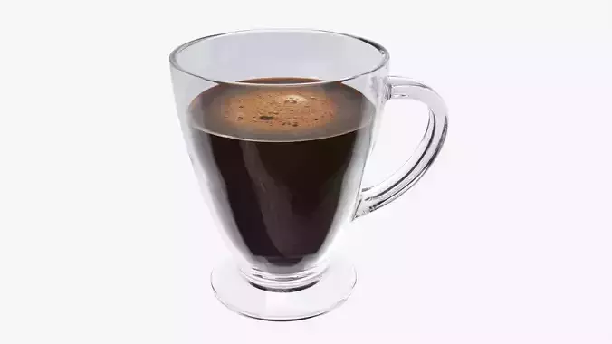 Transparent glass coffee mug with handle 01