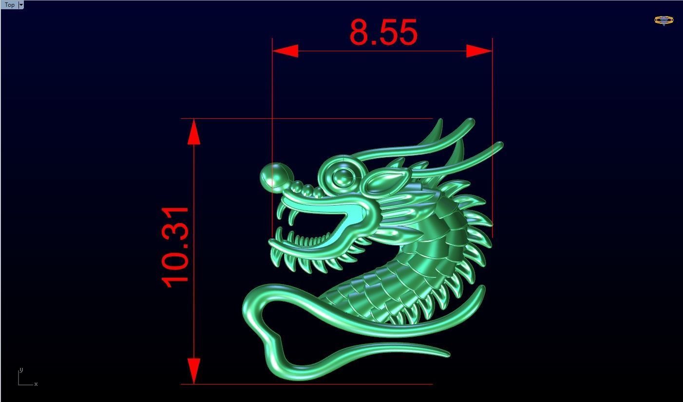Dragon for jewelry - Dragon for ring - Dragon for pendant  N1157 3D print model_6