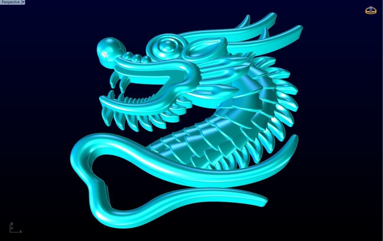Dragon for jewelry - Dragon for ring - Dragon for pendant  N1157 3D print model_3