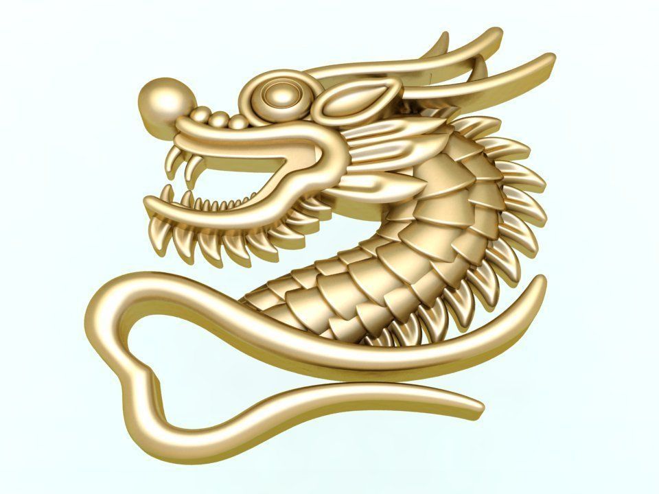 Dragon for jewelry - Dragon for ring - Dragon for pendant  N1157 3D print model_1