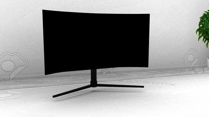 MONITER curved tv stand 3D model