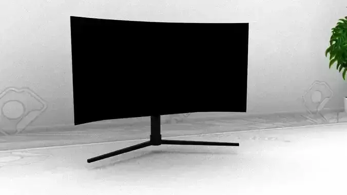 MONITER curved tv stand 3D model