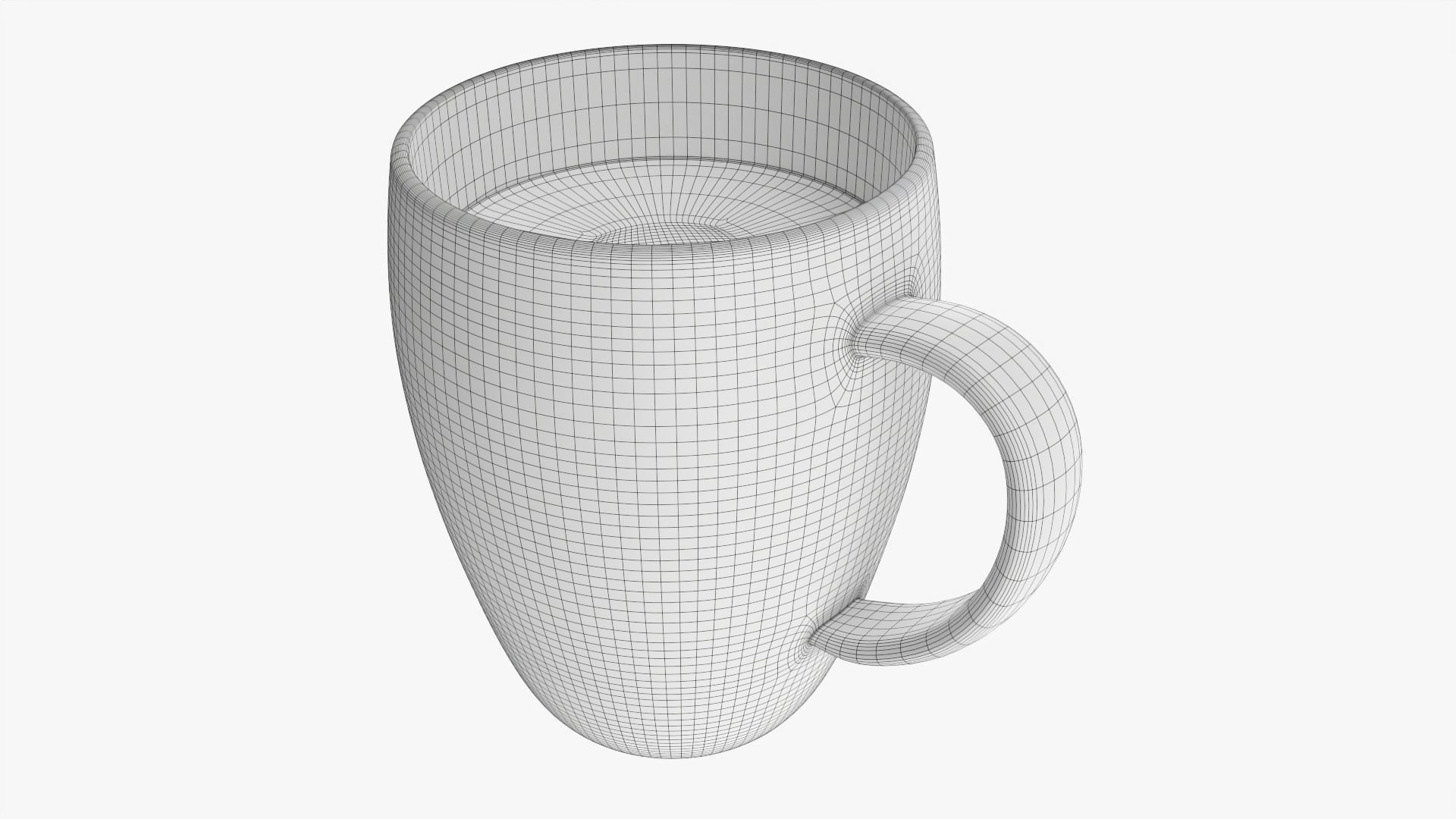 Transparent glass coffee mug with handle 04 3D model_6