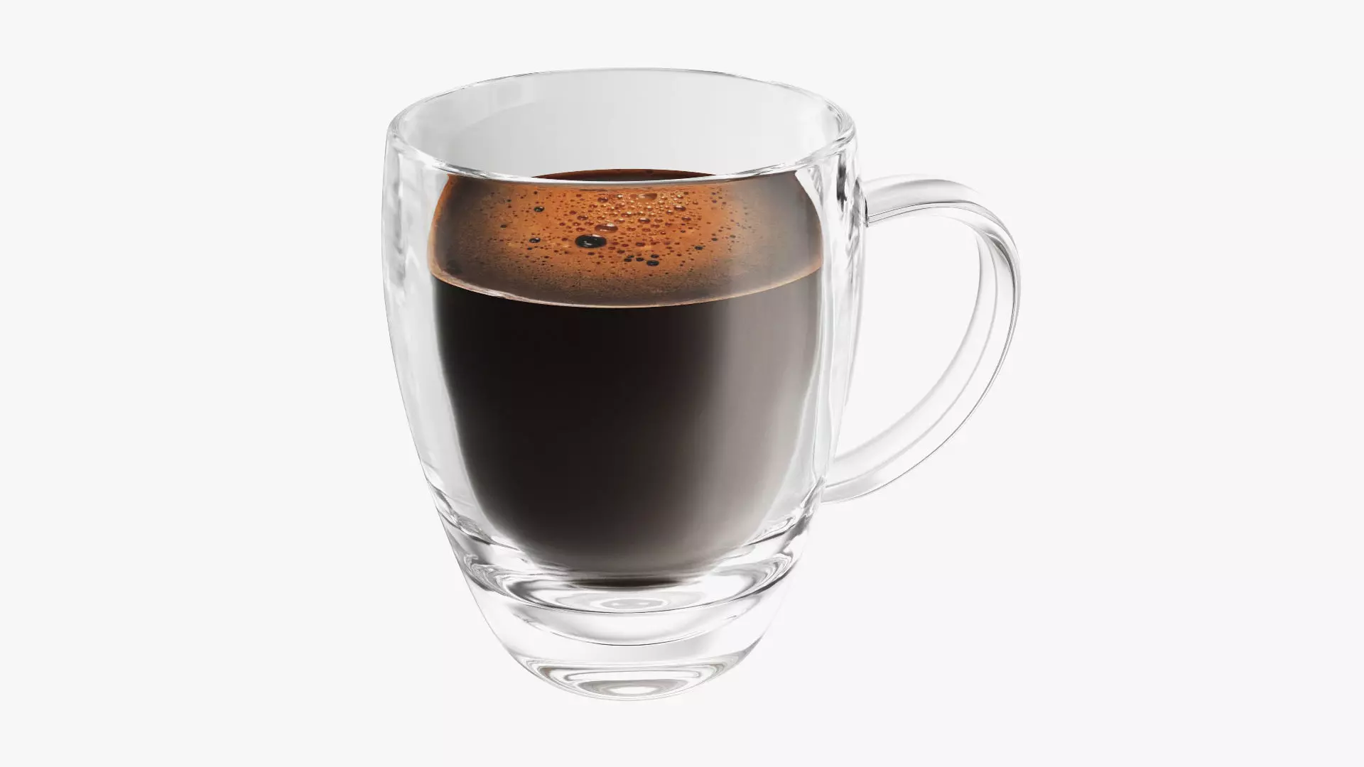 Transparent glass coffee mug with handle 04 3D model_0