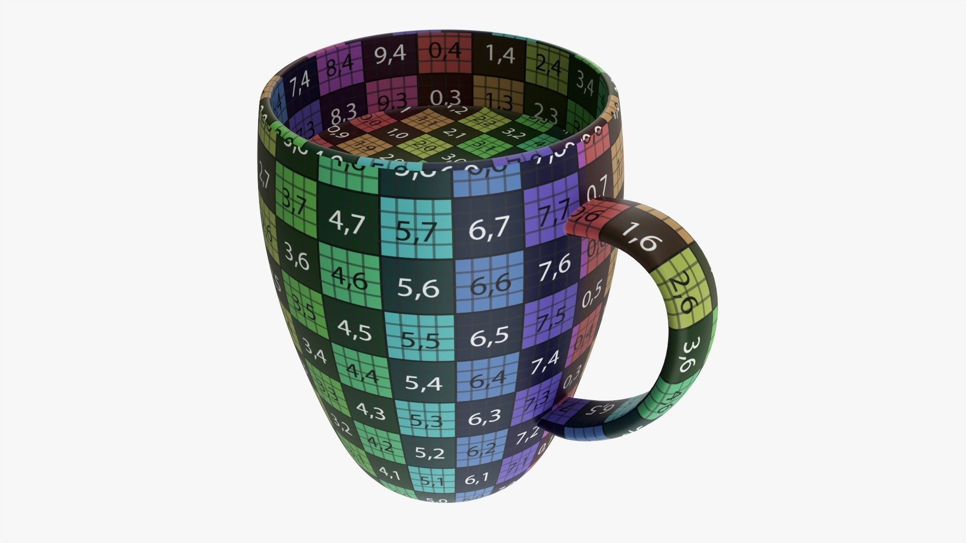 Transparent glass coffee mug with handle 04 3D model_9