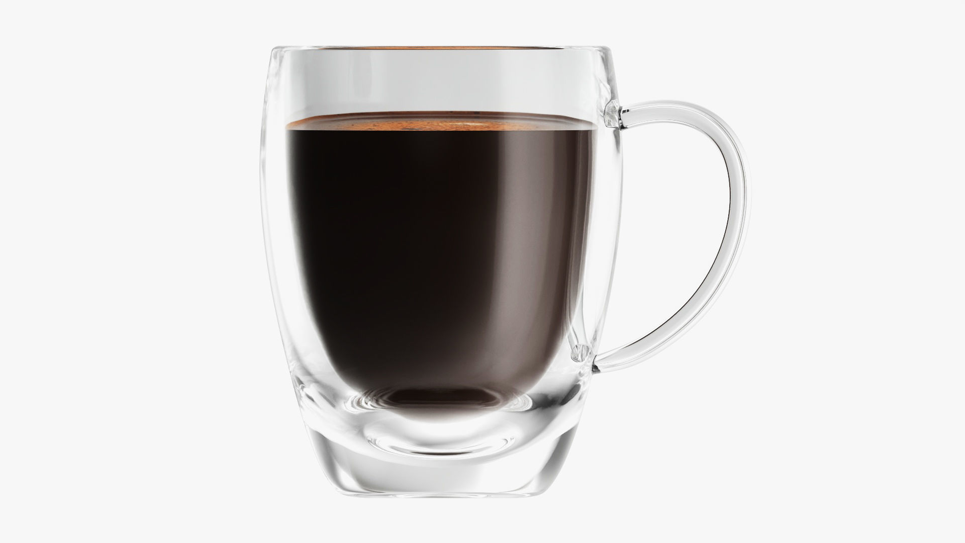 Transparent glass coffee mug with handle 04 3D model_1