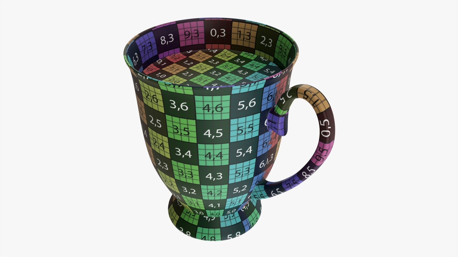 Transparent glass coffee mug with handle 07 3D model_10