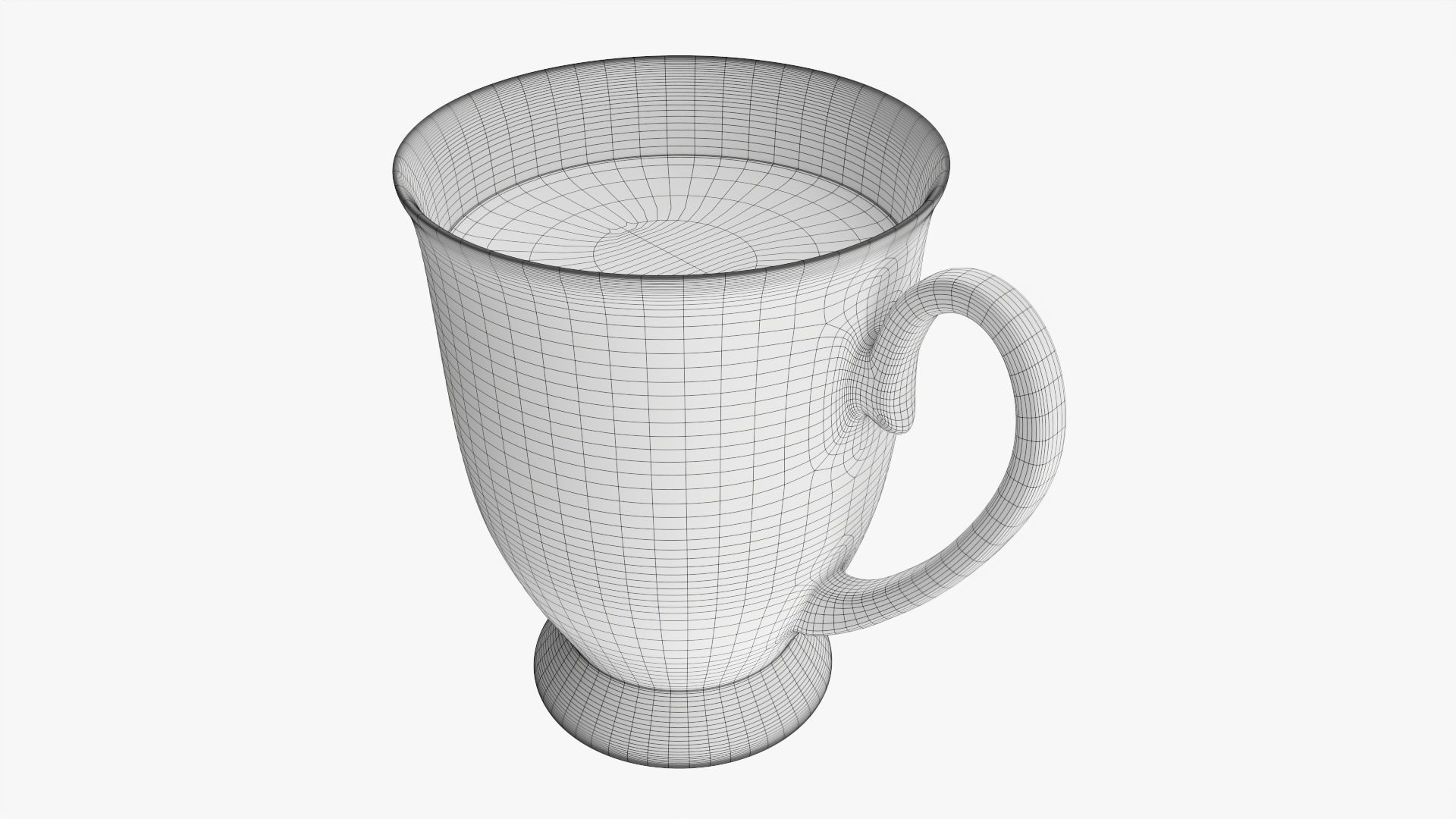 Transparent glass coffee mug with handle 07 3D model_7