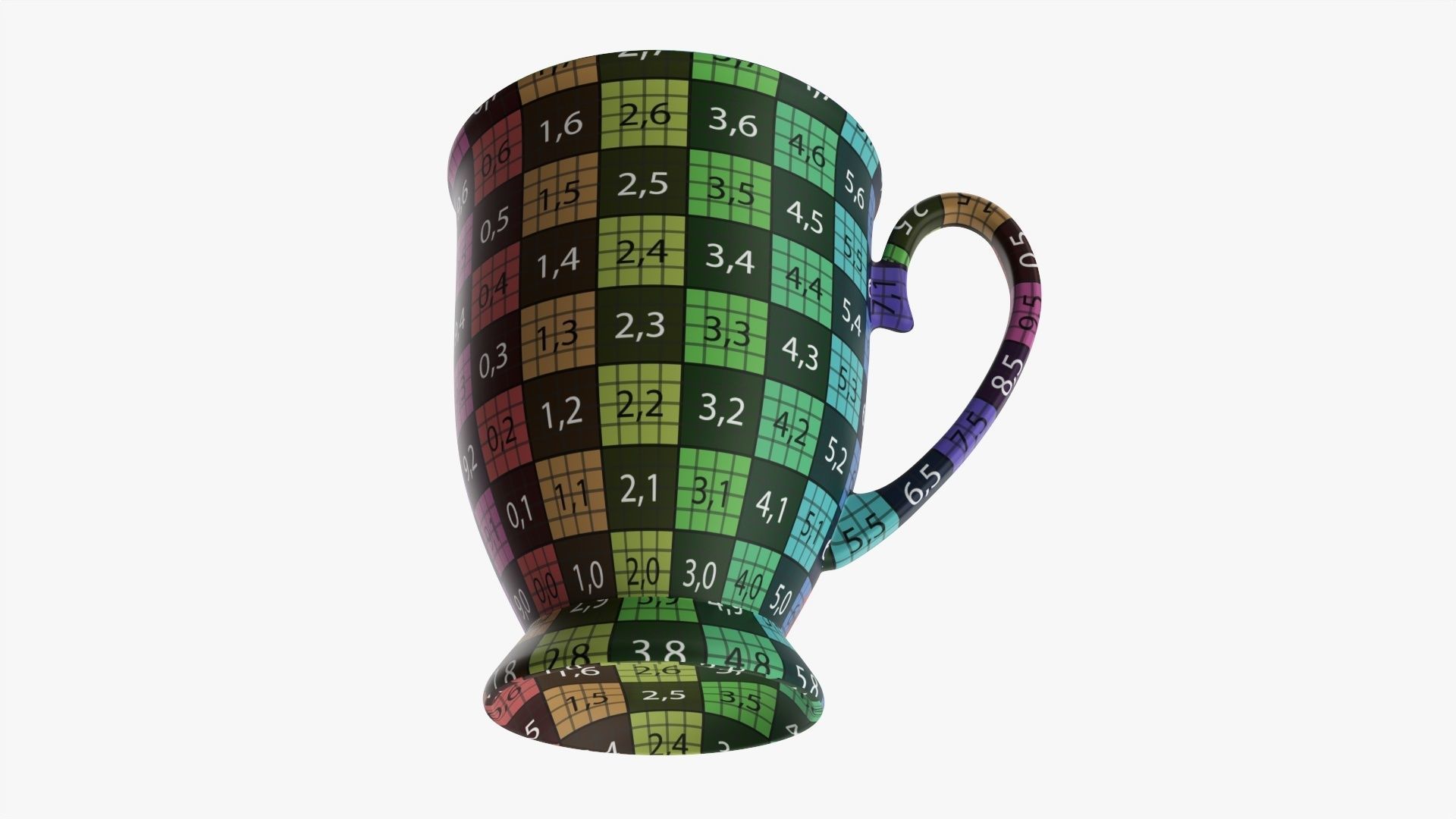 Transparent glass coffee mug with handle 07 3D model_11