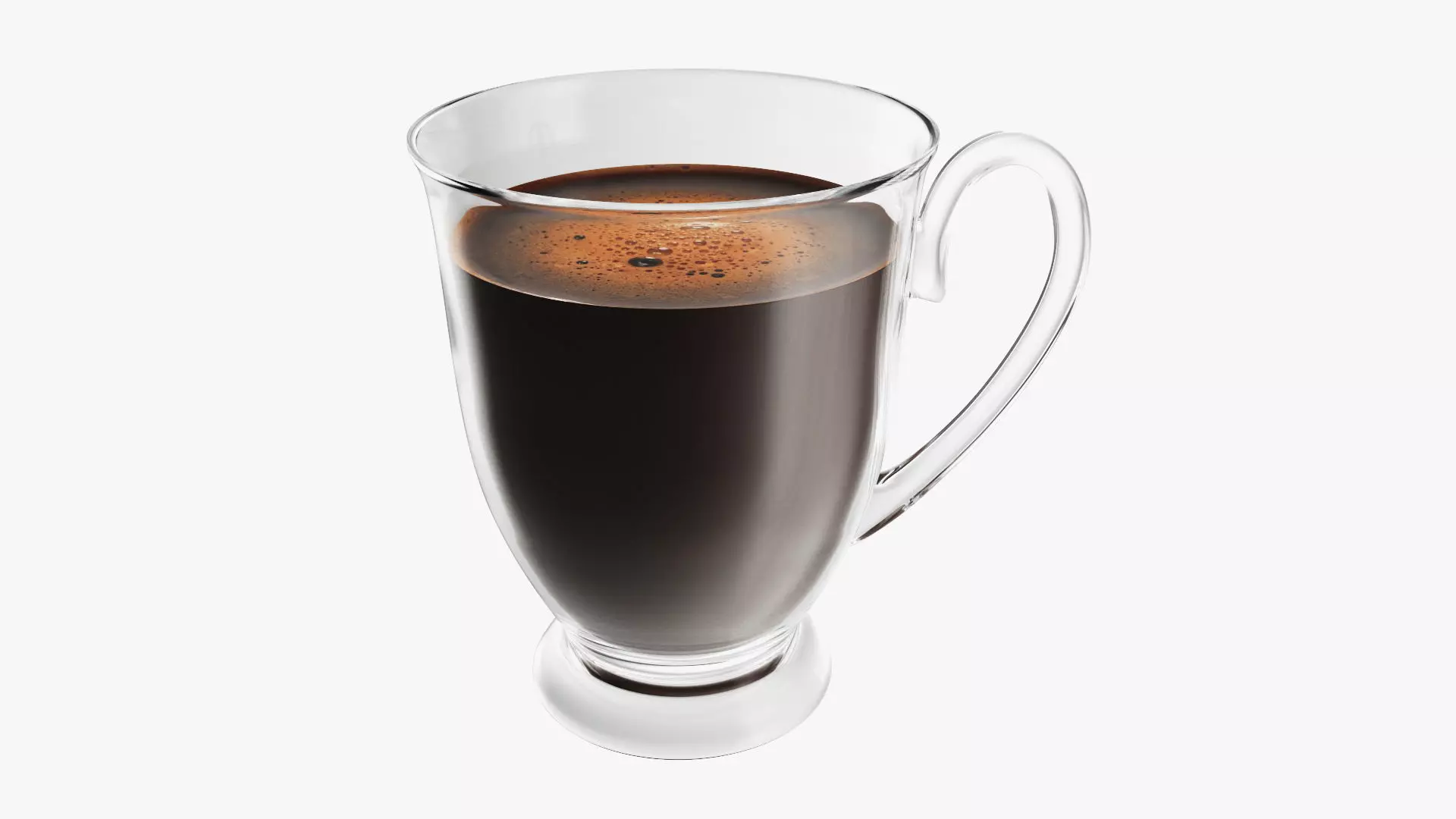 Transparent glass coffee mug with handle 07 3D model_0