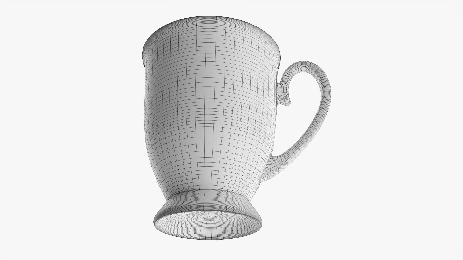 Transparent glass coffee mug with handle 07 3D model_8