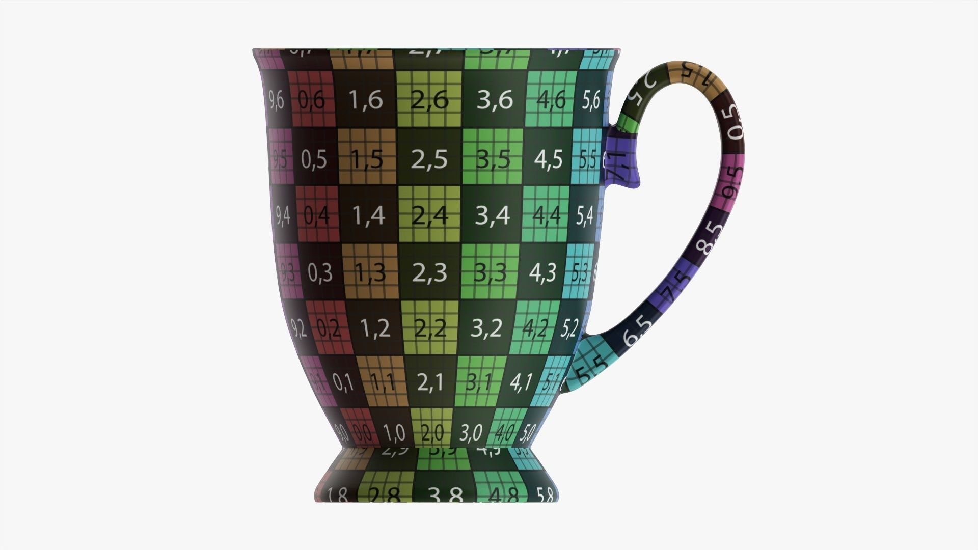 Transparent glass coffee mug with handle 07 3D model_12