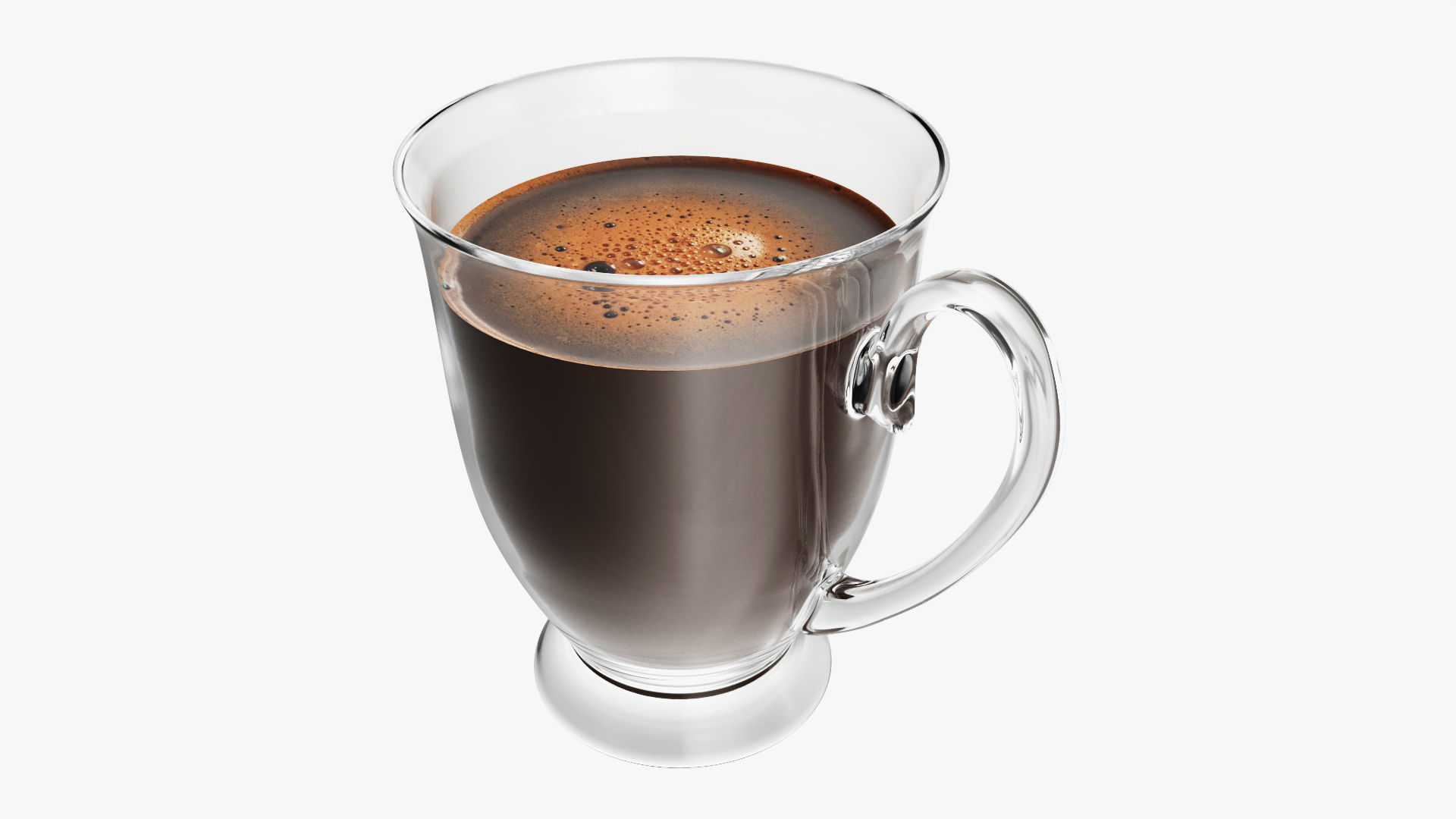 Transparent glass coffee mug with handle 07 3D model_1