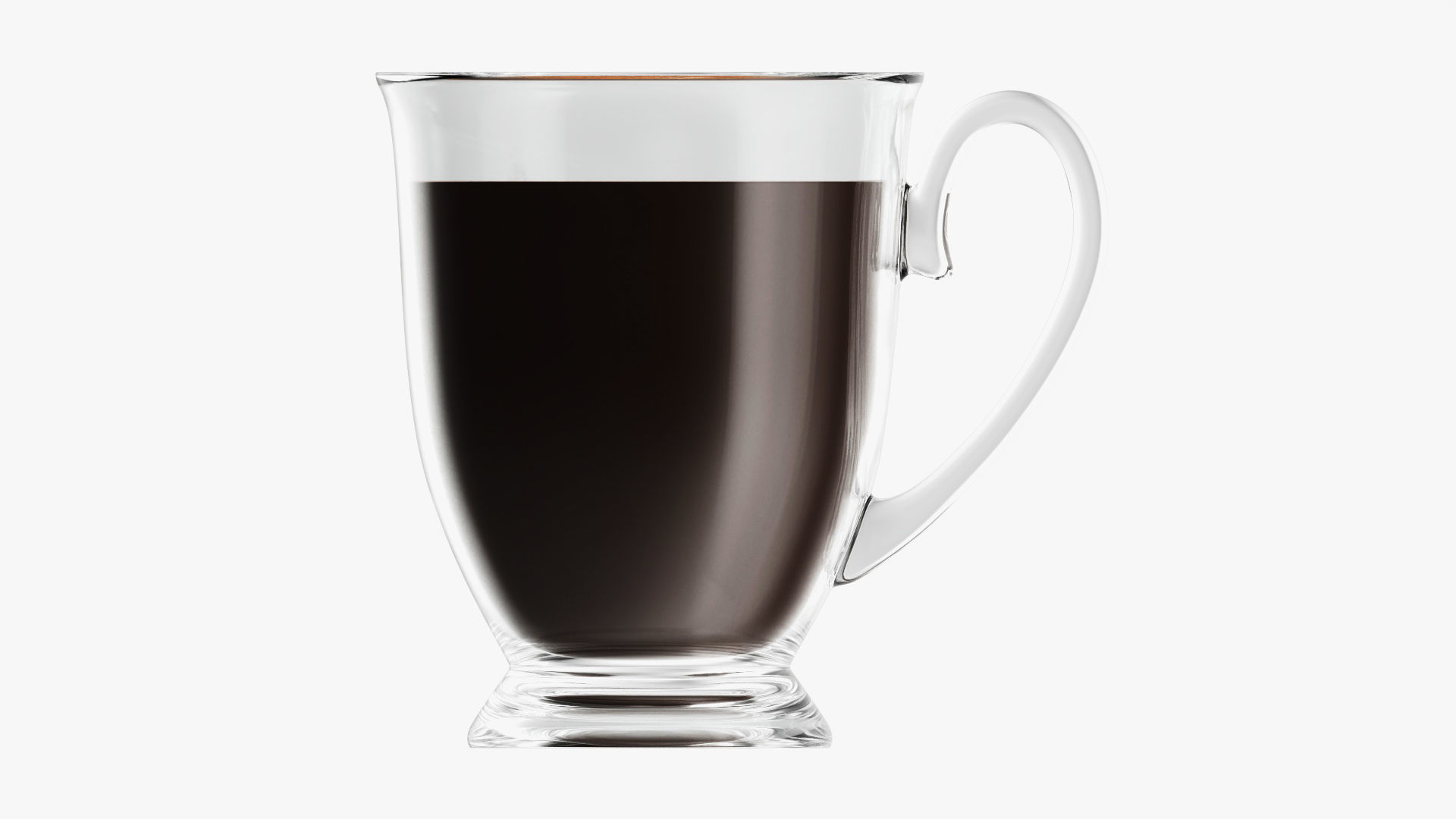 Transparent glass coffee mug with handle 07 3D model_2