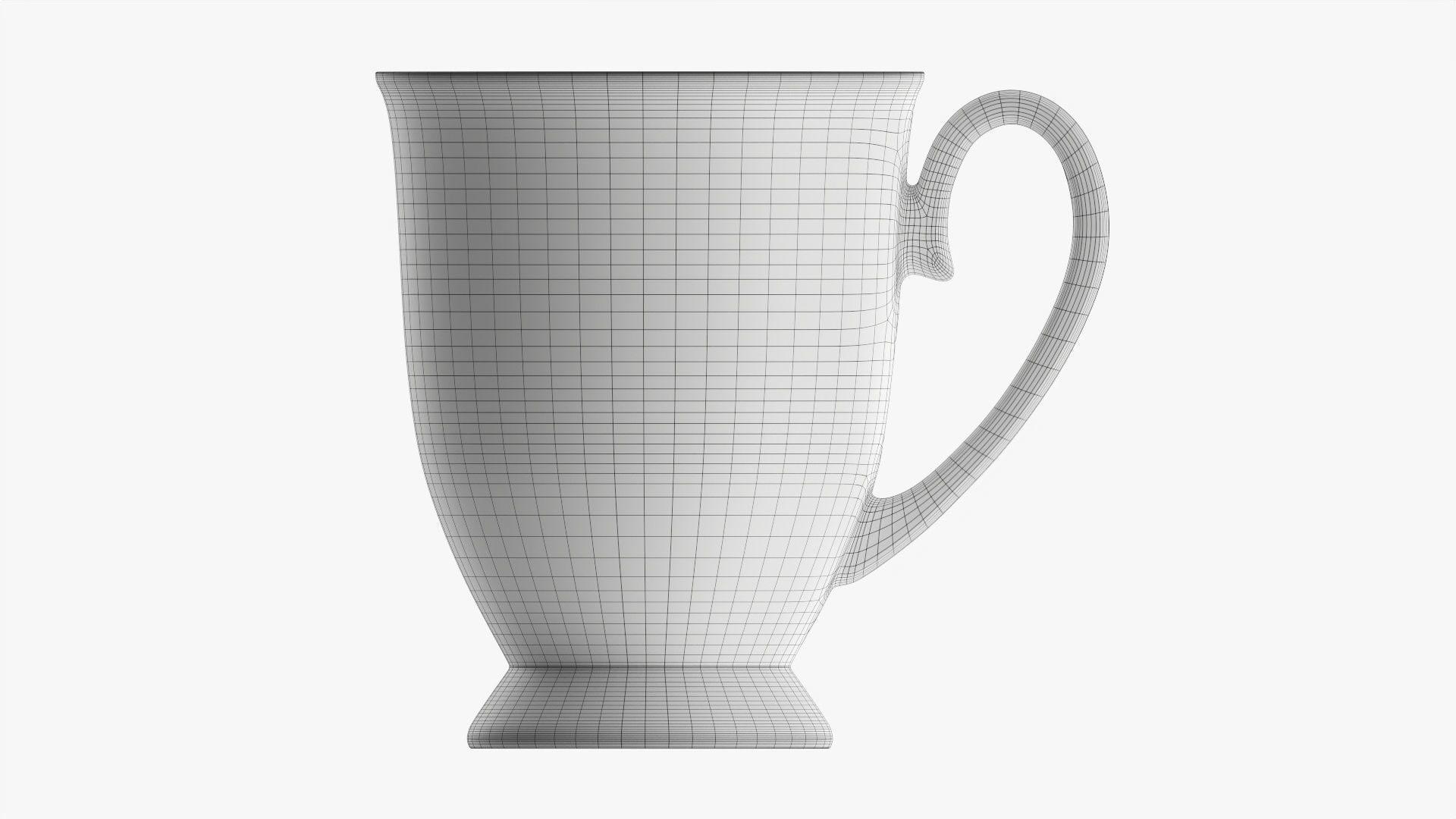 Transparent glass coffee mug with handle 07 3D model_9