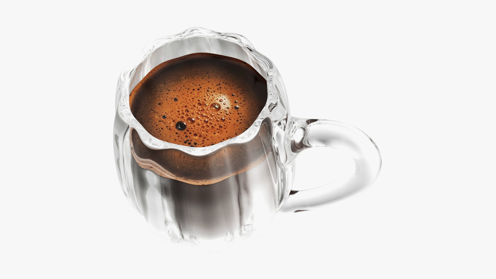 Transparent glass coffee mug with handle 08 3D model | CGTrader