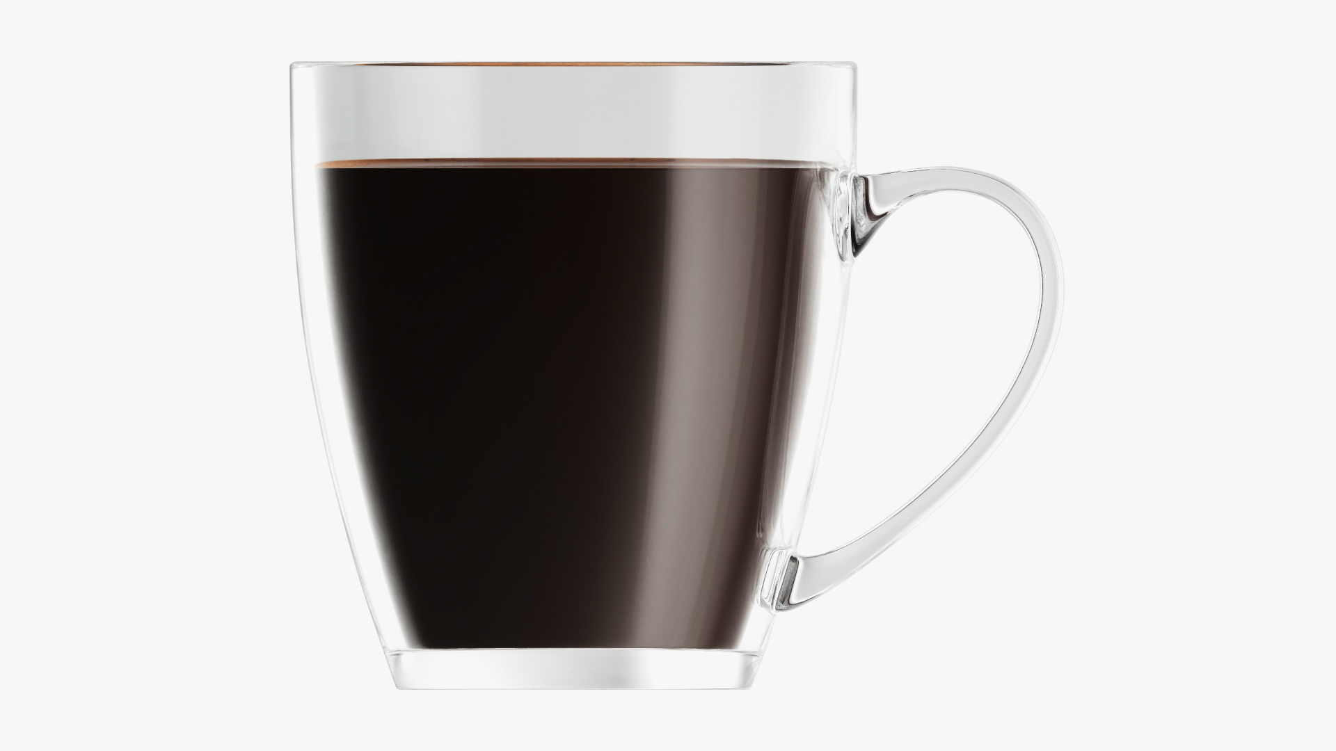 Transparent glass coffee mug with handle 09 3D model | CGTrader