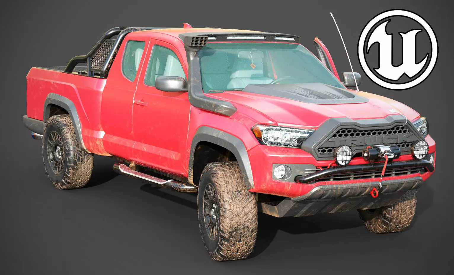 UE4 Pickup Truck Pack Vehicle Car Low-poly 3D model_0