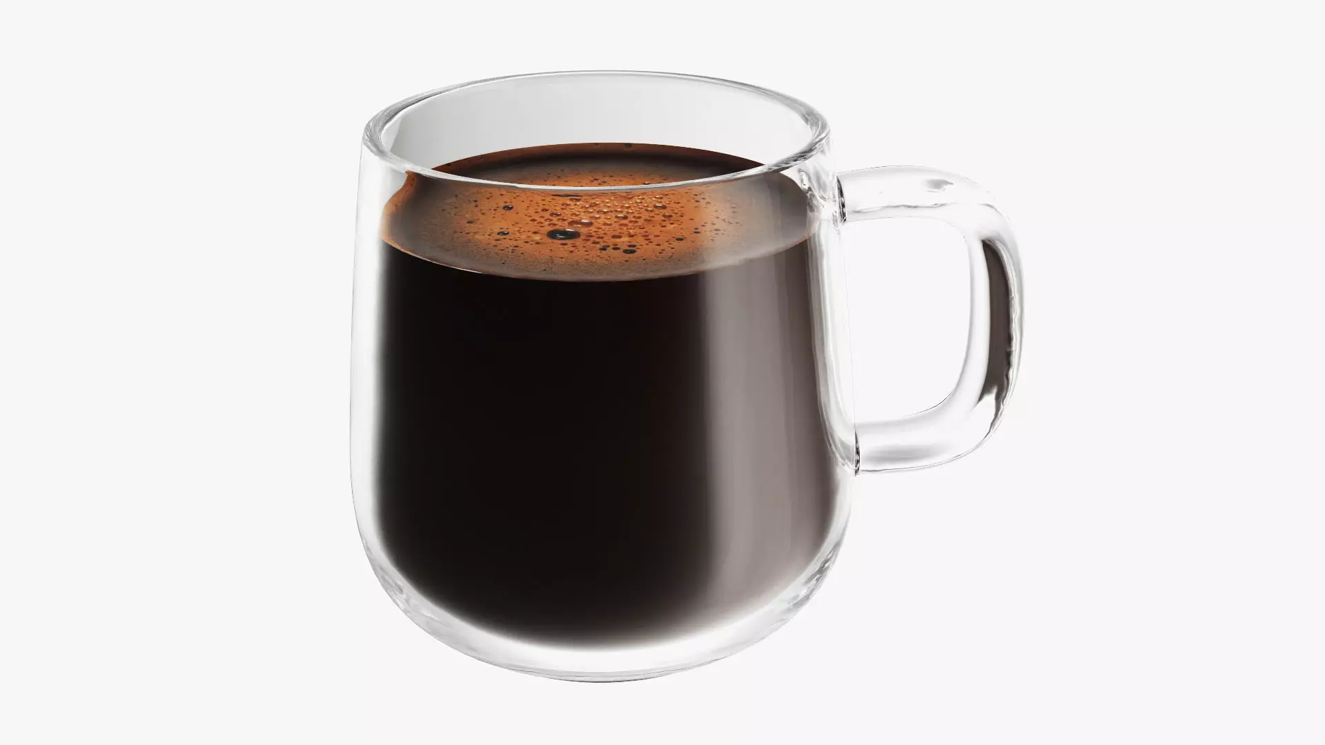 Transparent glass coffee mug with handle 11 3D model