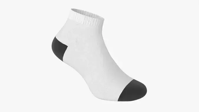 Short sport sock 01 3D model