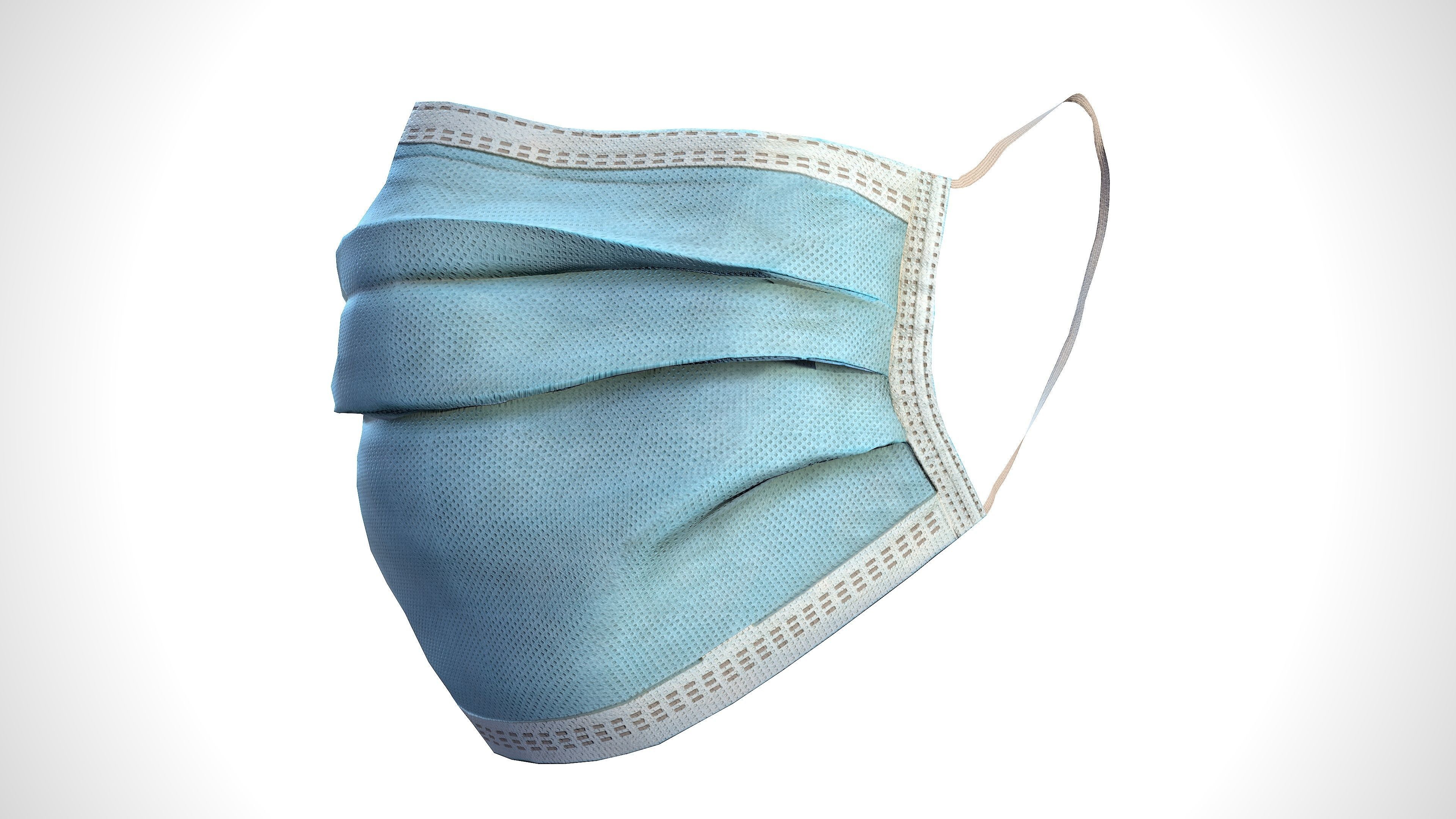 Surgical Face Mask Low-poly 3D model_2