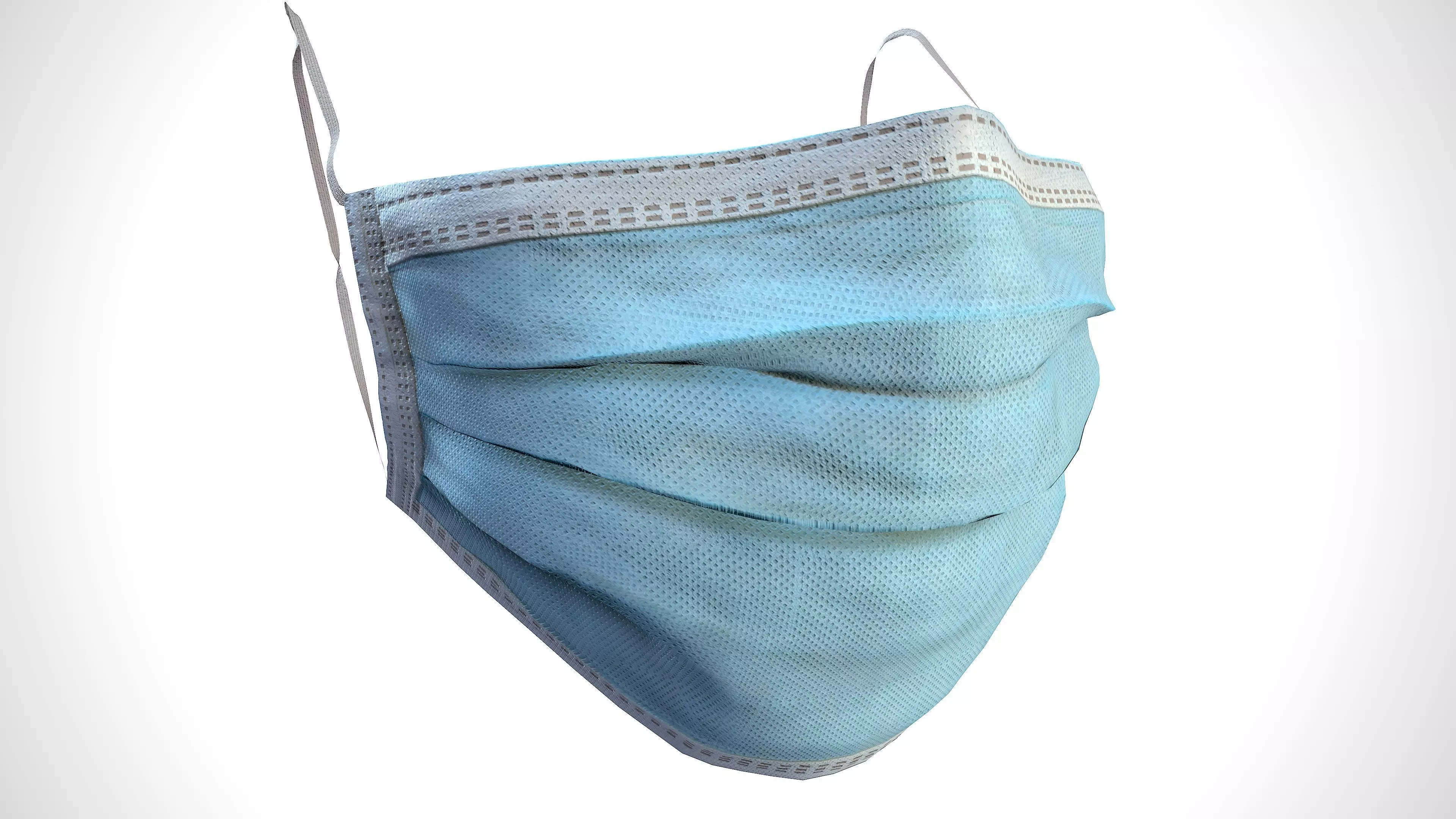 Surgical Face Mask Low-poly 3D model_0