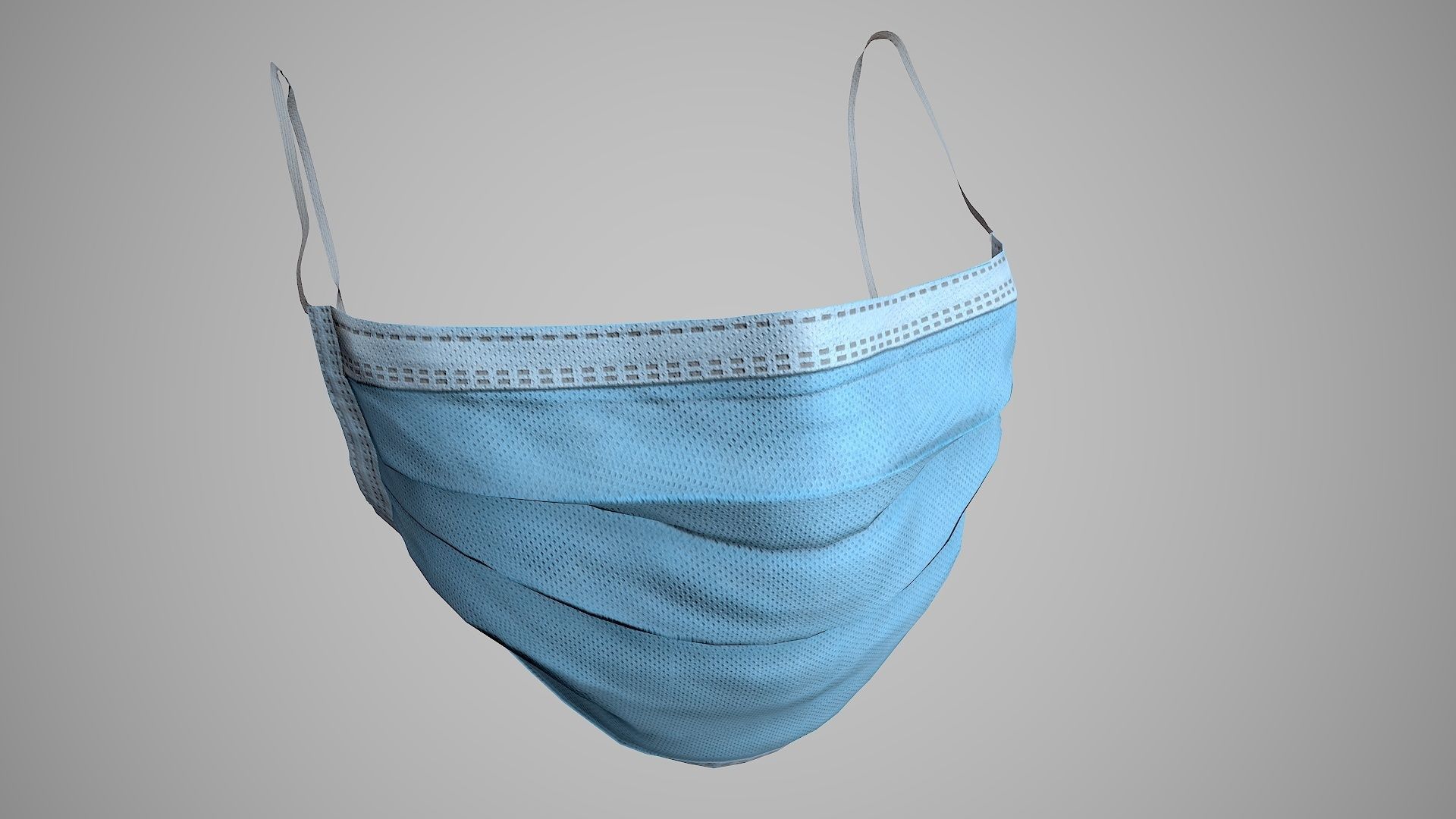 Surgical Face Mask Low-poly 3D model_13