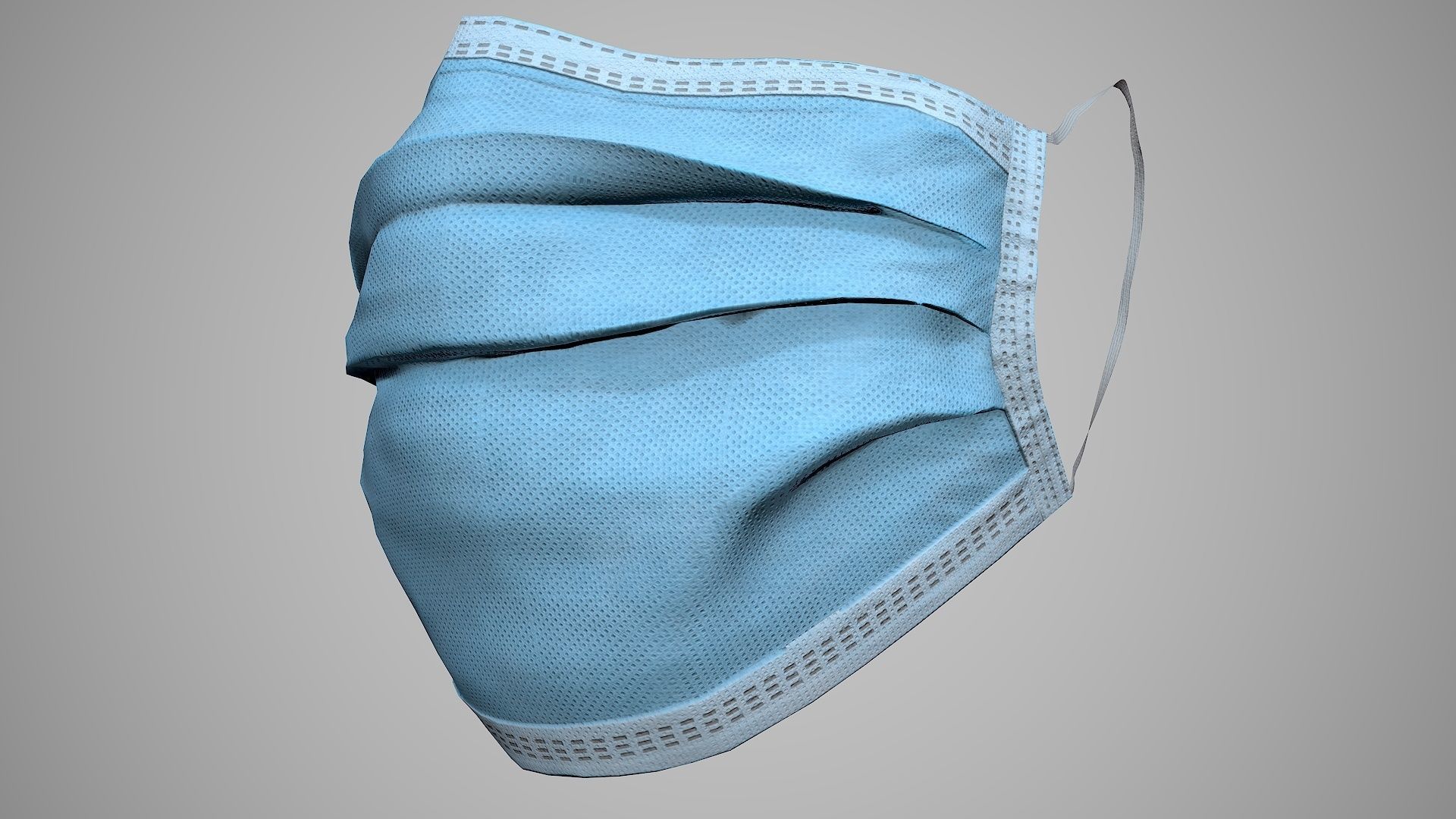 Surgical Face Mask Low-poly 3D model_12