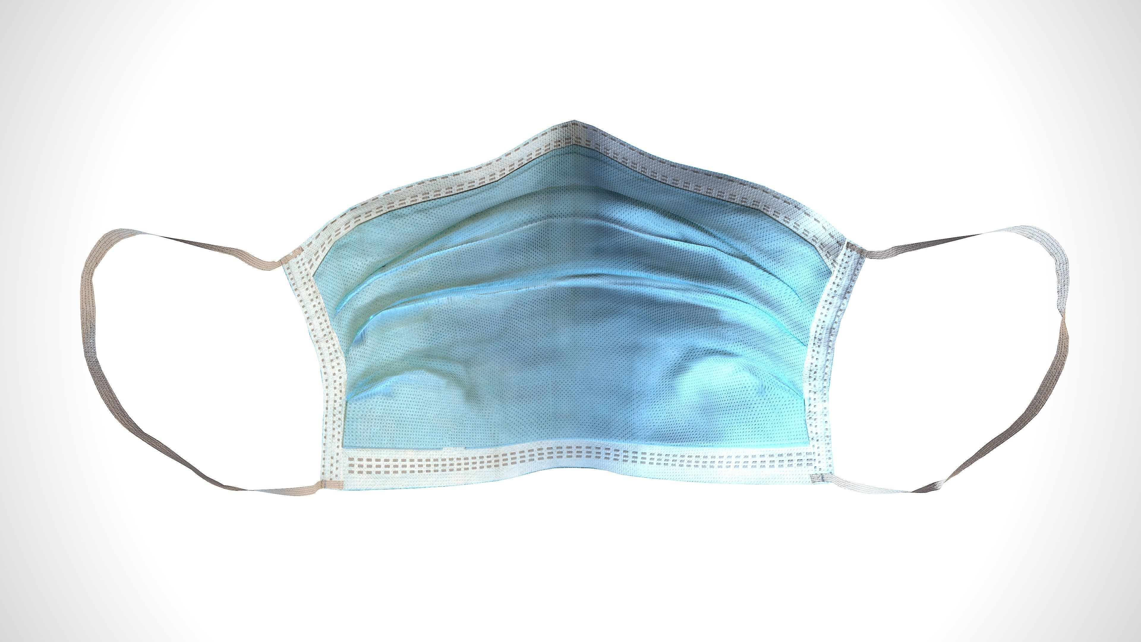 Surgical Face Mask Low-poly 3D model_4