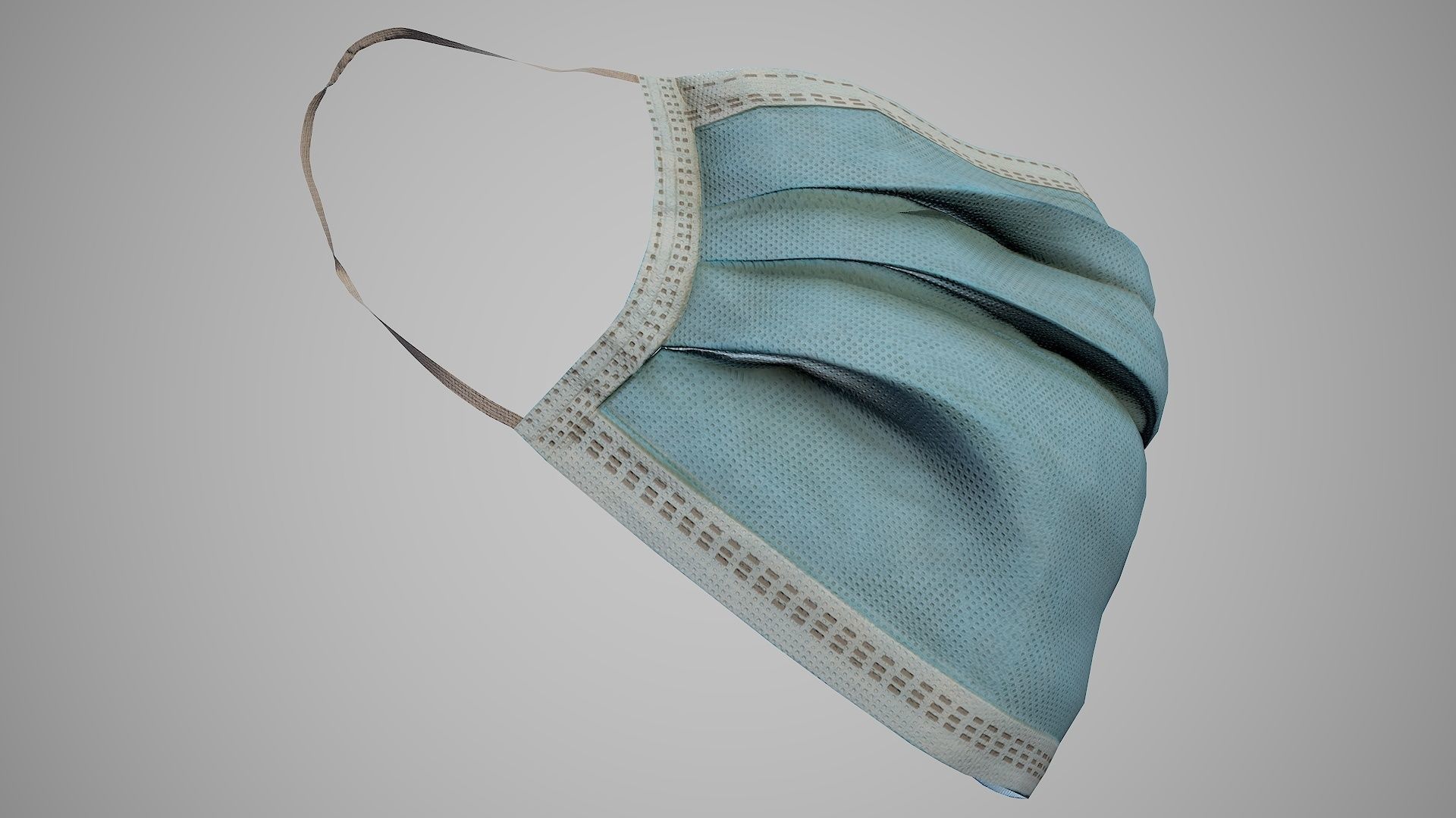 Surgical Face Mask Low-poly 3D model_9