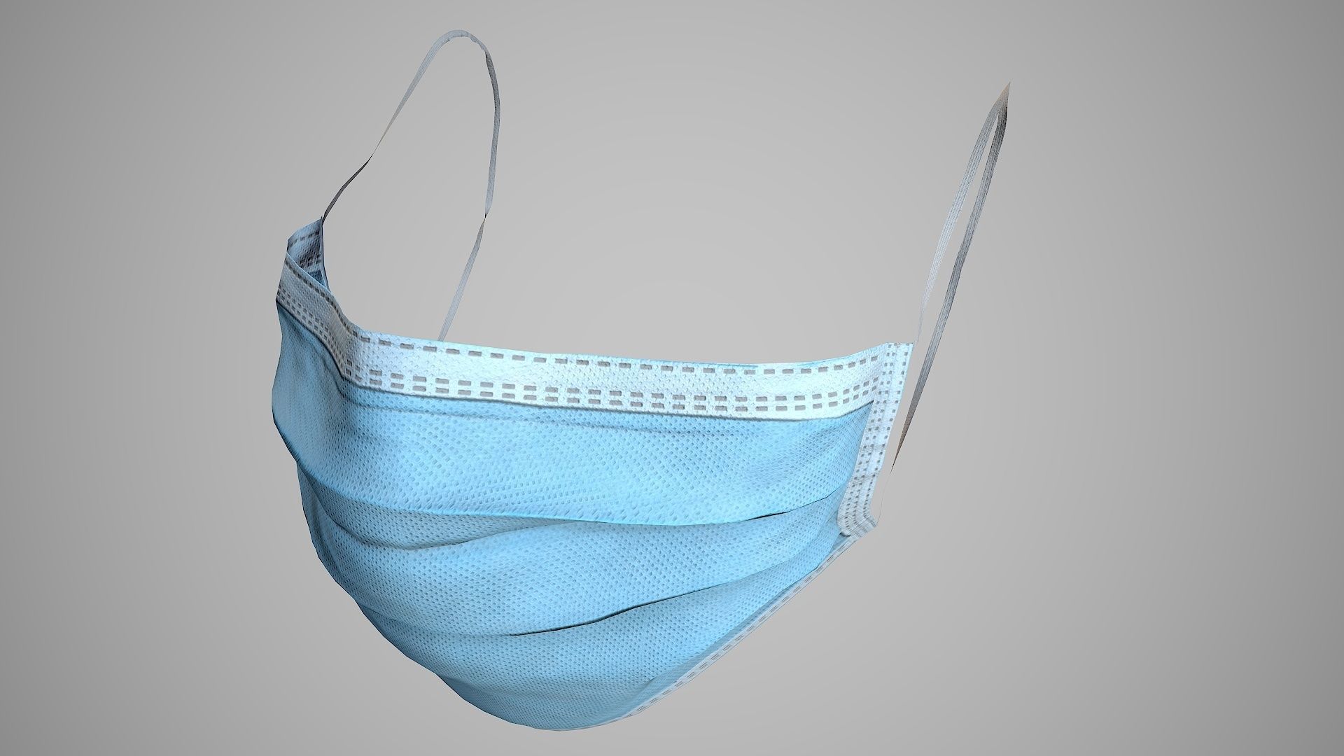 Surgical Face Mask Low-poly 3D model_7