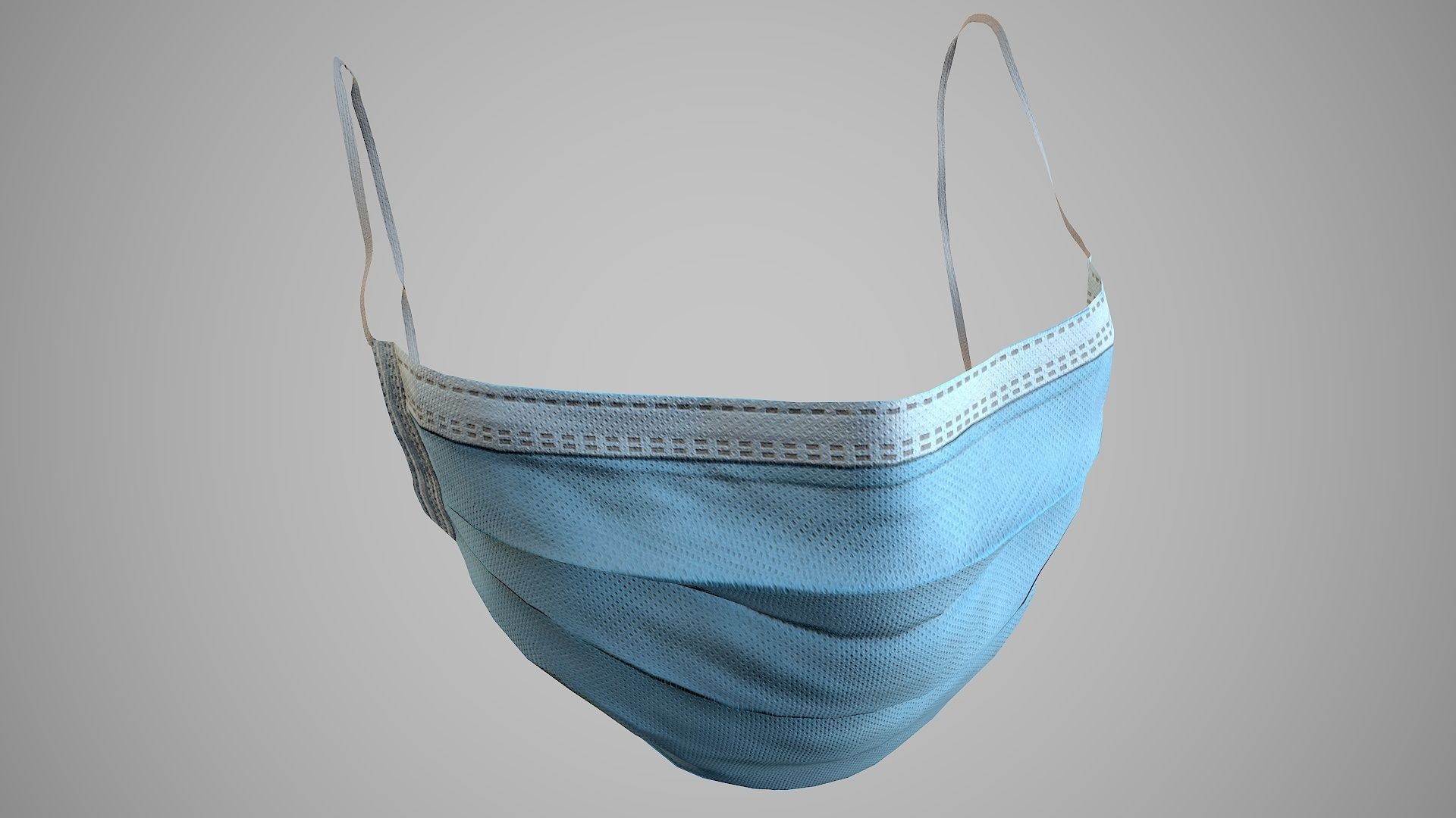 Surgical Face Mask Low-poly 3D model_8