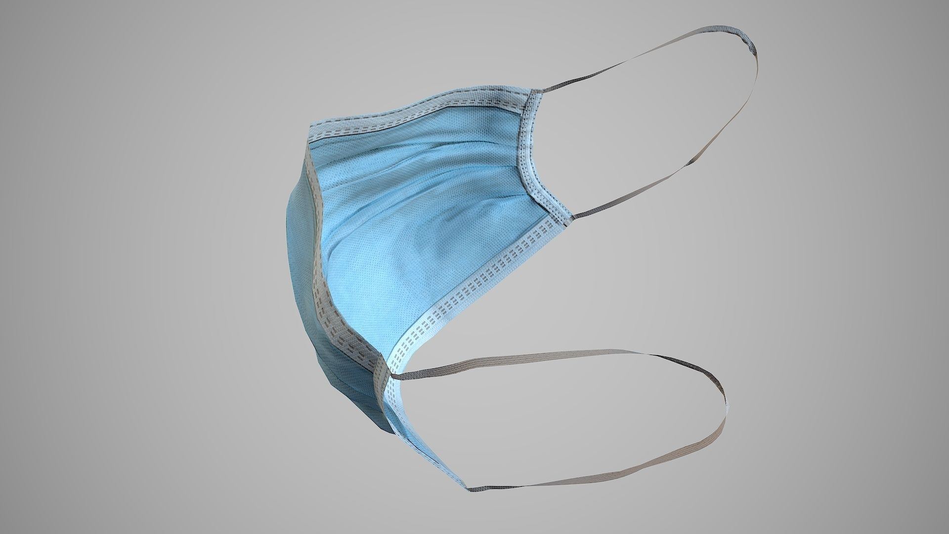 Surgical Face Mask Low-poly 3D model_10