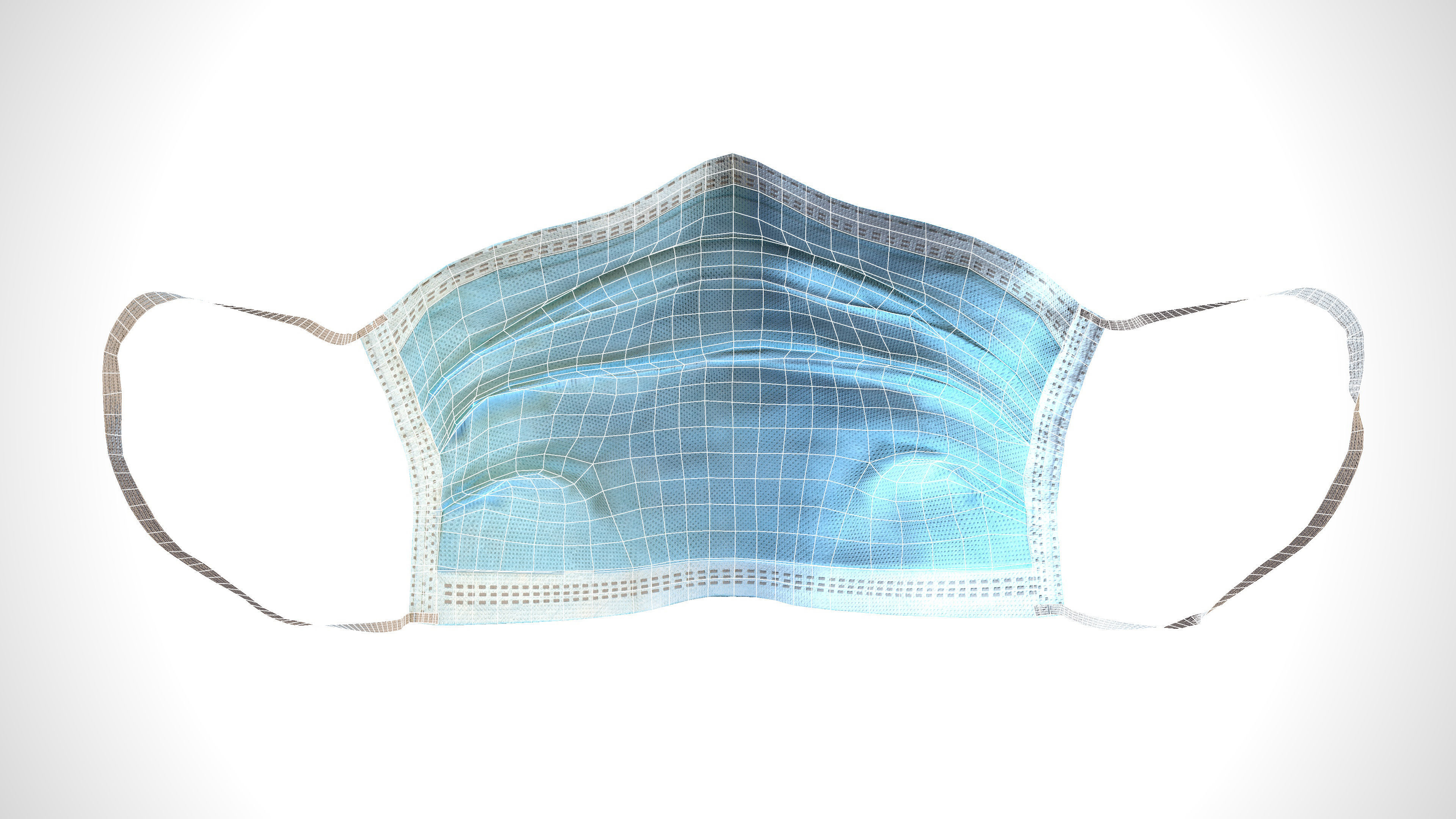 Surgical Face Mask Low-poly 3D model_17